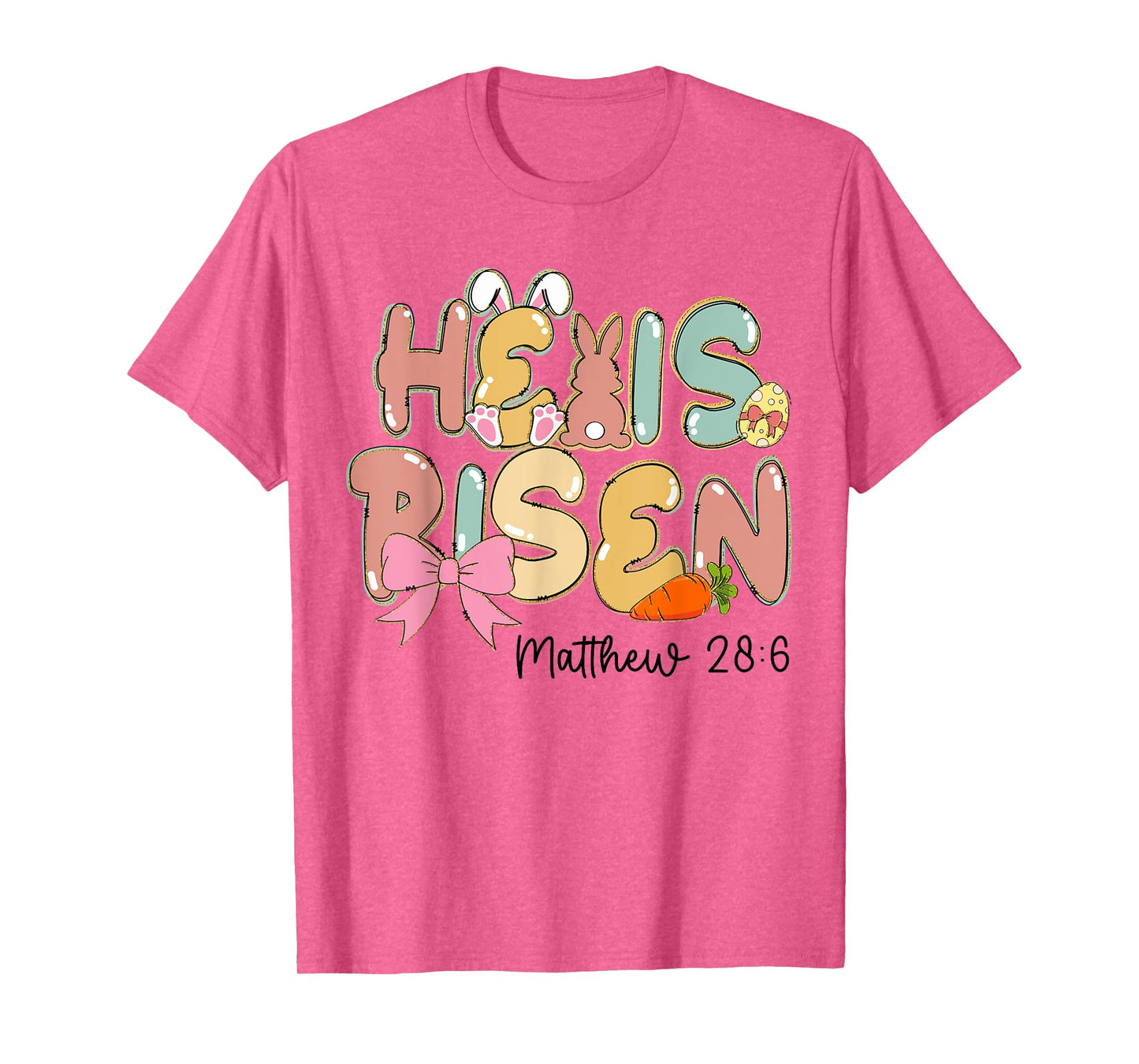 He Is Risen Christian Easter Bunny Jesus Resurrection Girls T-Shirt