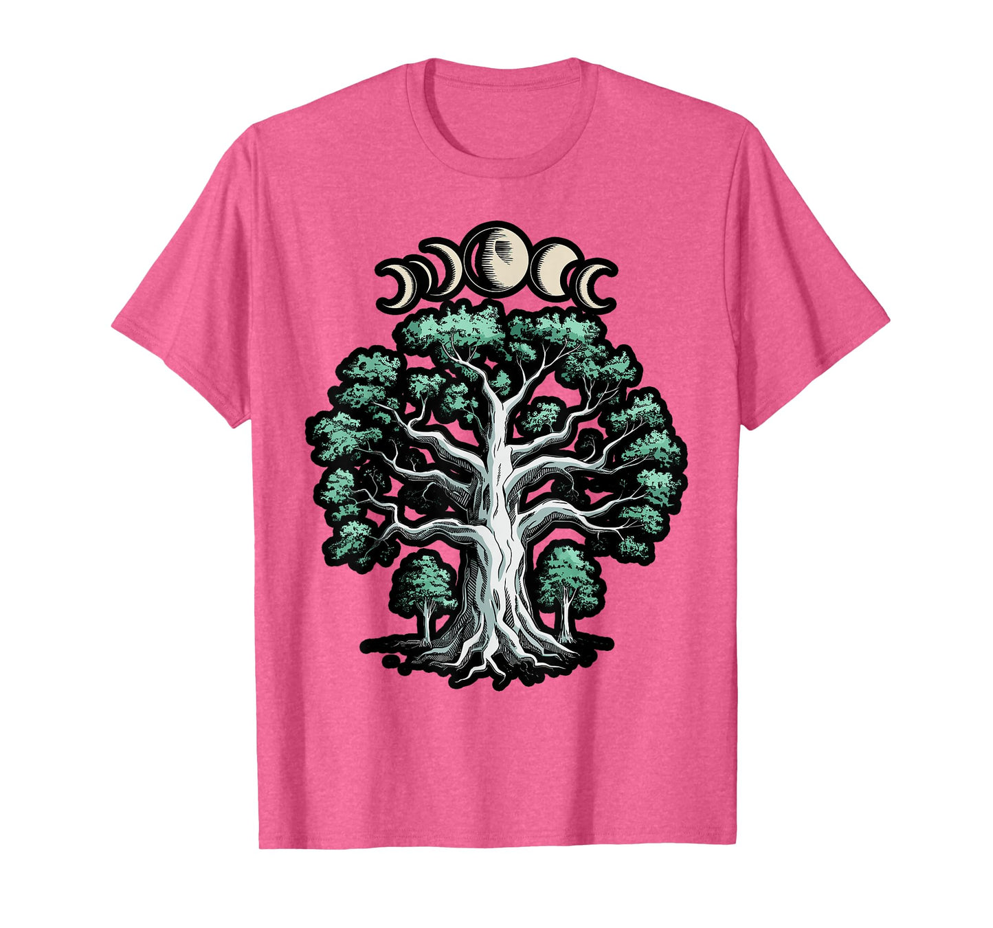 Moon Phases Tree Viking Symbol Gift Norsemen Danish Root T-Shirt