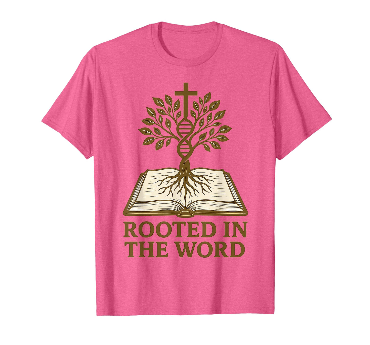 Christian Rooted in The Word Bible Tree DNA T-Shirt