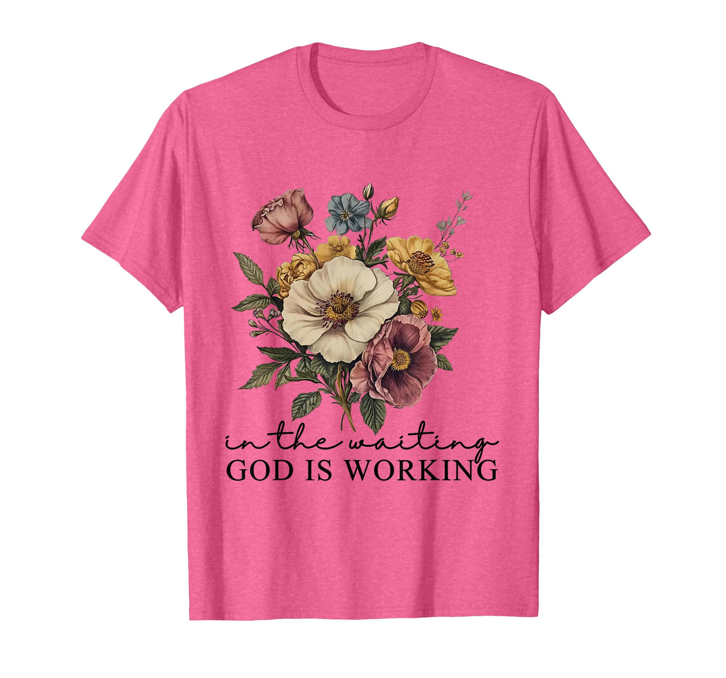 in The Waiting God is Working Funny Jesus Christian T-Shirt