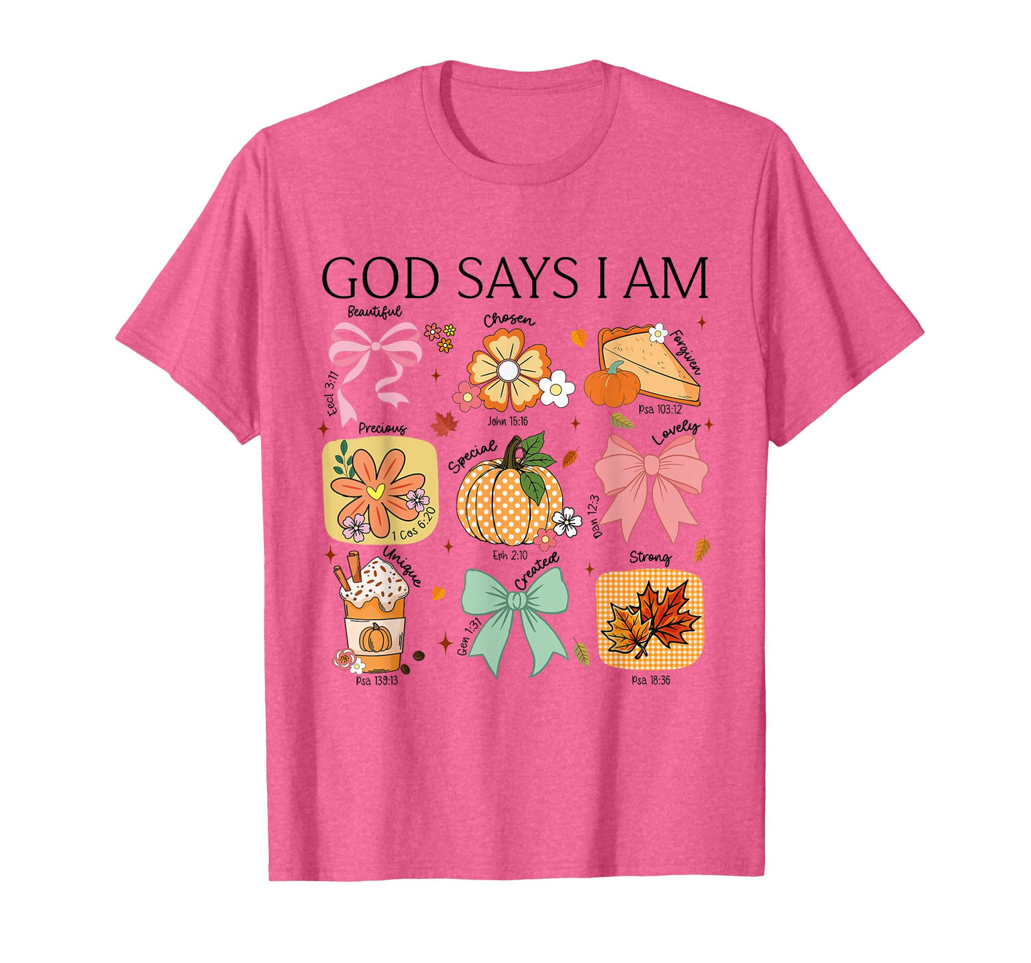 Retro Coquette God Say I Am Christian Fall Autumn Pumpkin T-Shirt