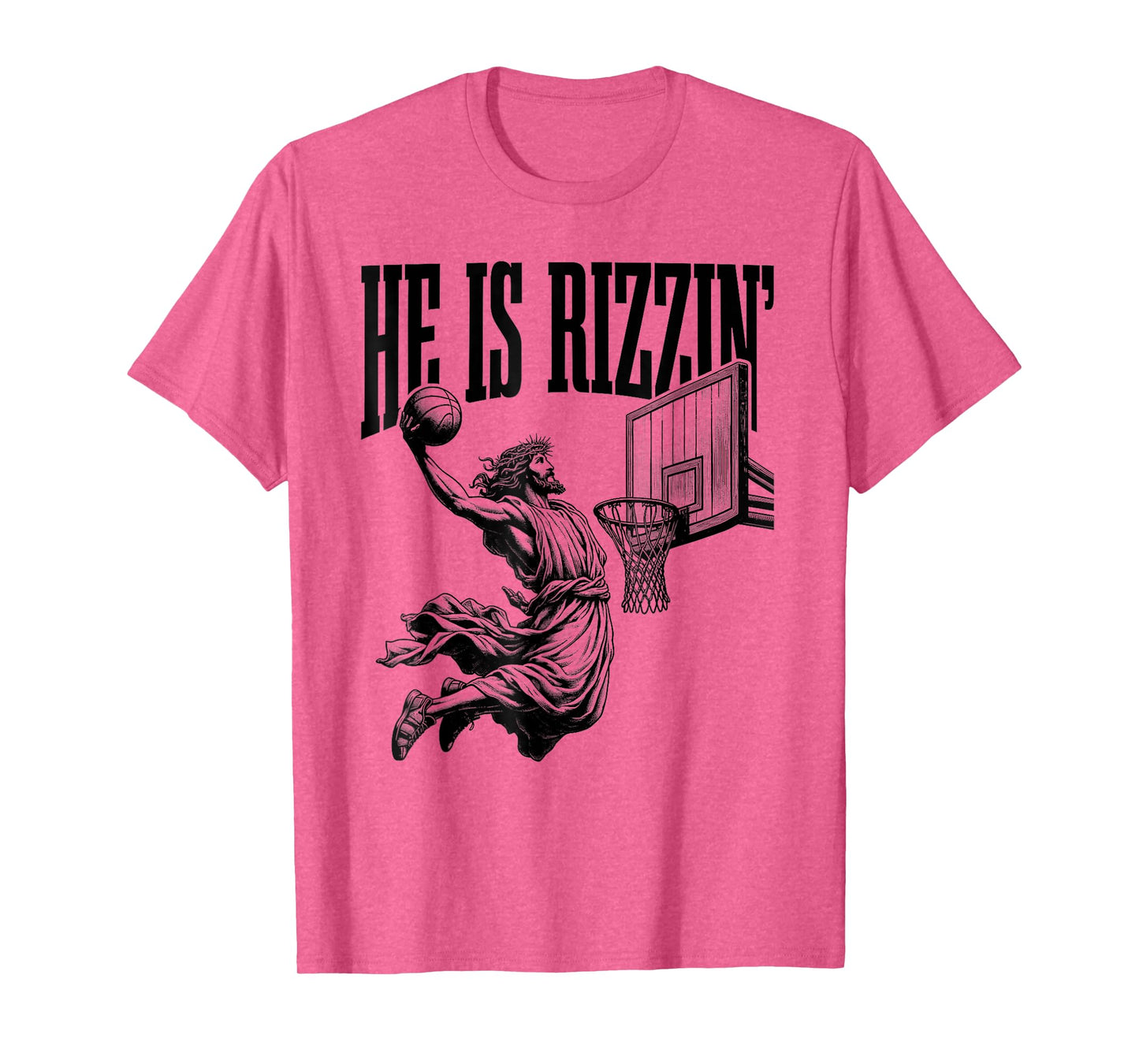 He Is Rizzin Shirt Basketball Jesus Retro Easter Christian T-Shirt