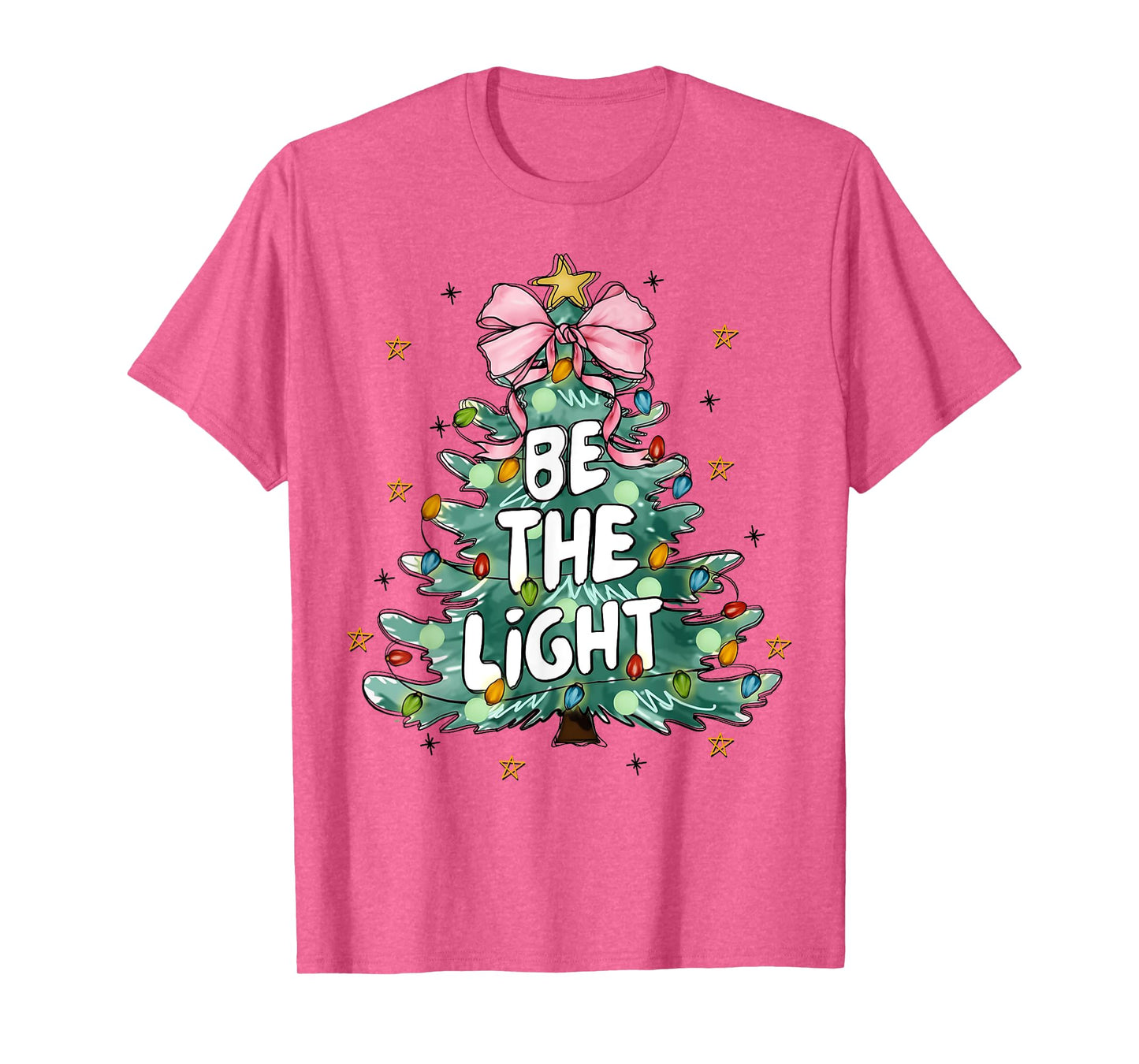 Christian Be The Light Christmas Tree Bible Verse Christians T-Shirt