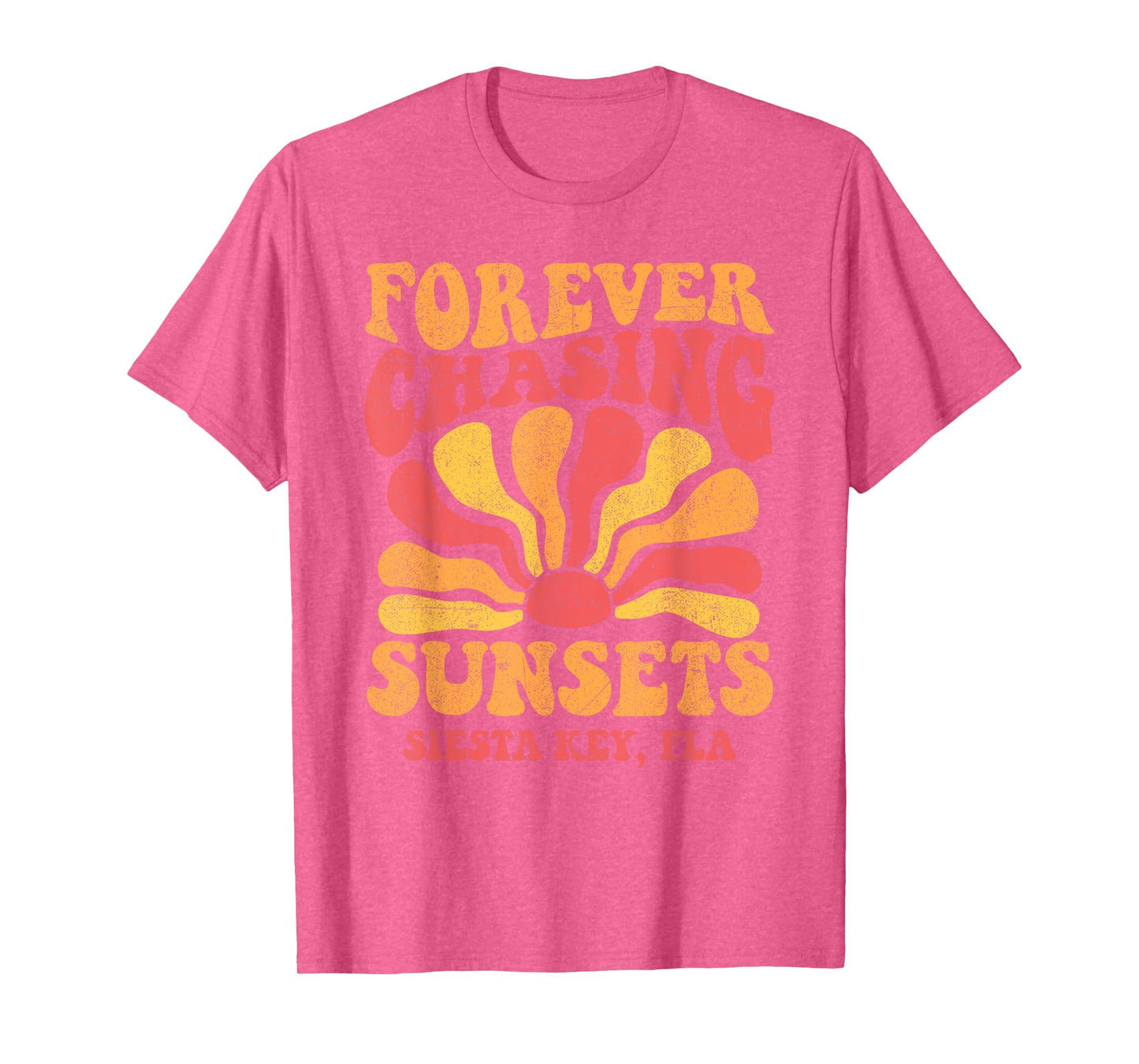 Forever Chasing Sunsets Siesta Key Beach Florida 70s Retro T-Shirt