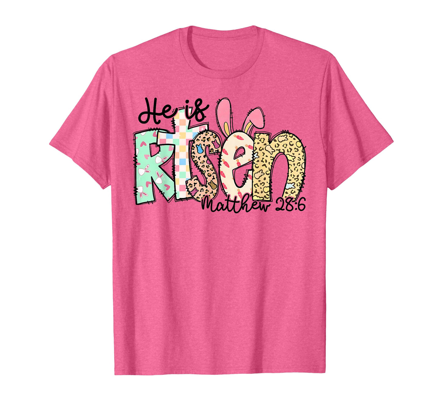 He Is Risen Jesus Christian Happy Easter Day Women Girl Kids T-Shirt