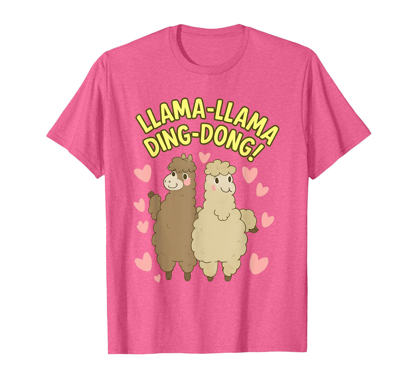 Llama-Llama Ding-Dong – Cute Llama Pair with Funny Love Vibe T-Shirt