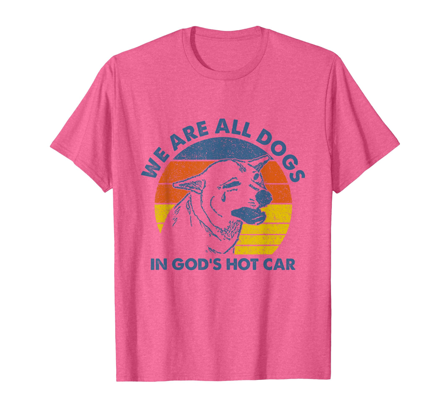 We are All Dogs in God's Hot Car Humor Sarcastic Dog Meme T-Shirt