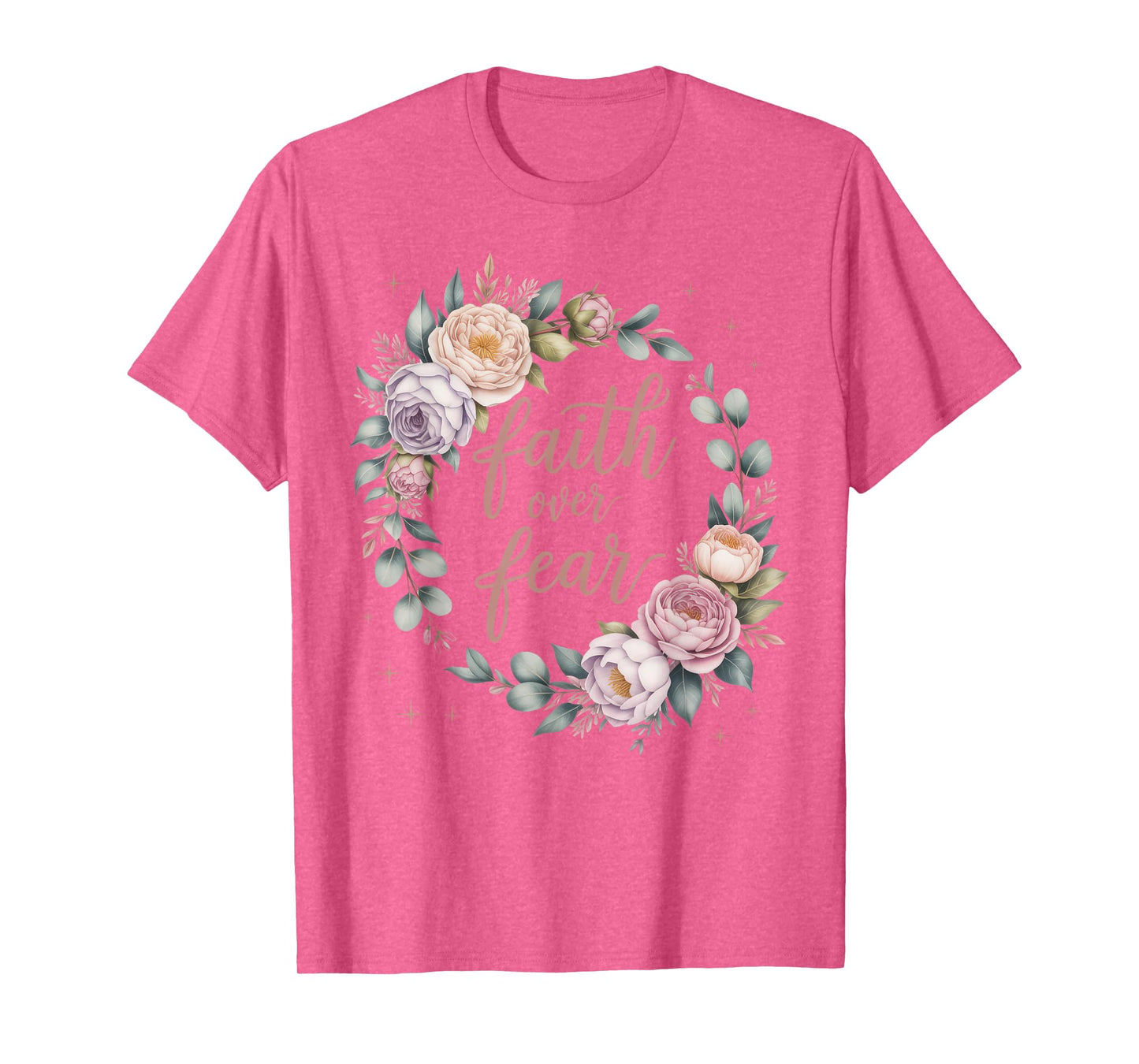 Faith Over Fear Shirts For Women Inspirational Christian T-Shirt