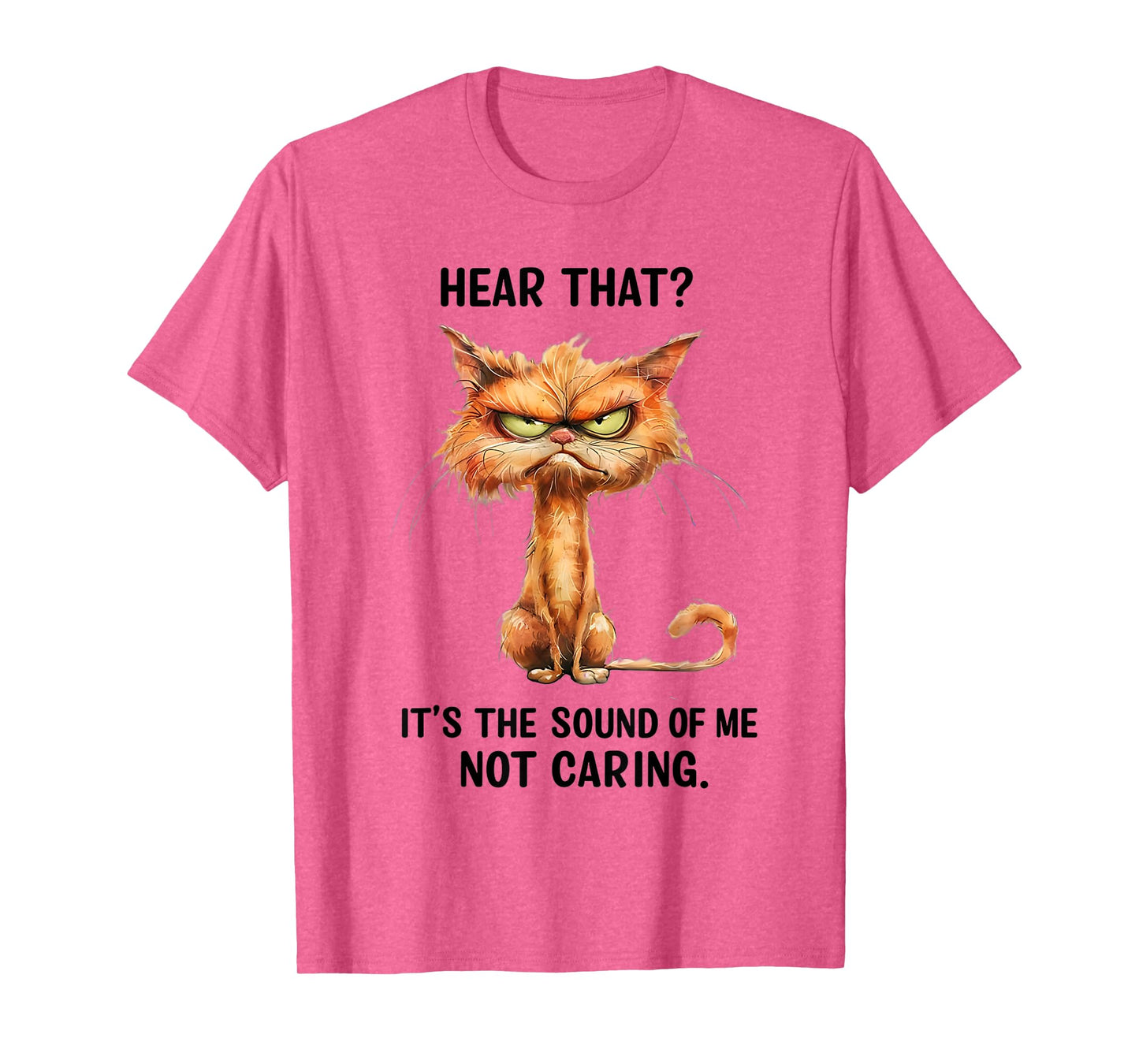 Angry Cat Funny Sarcastic Humor I Don't Care Funny Quote T-Shirt