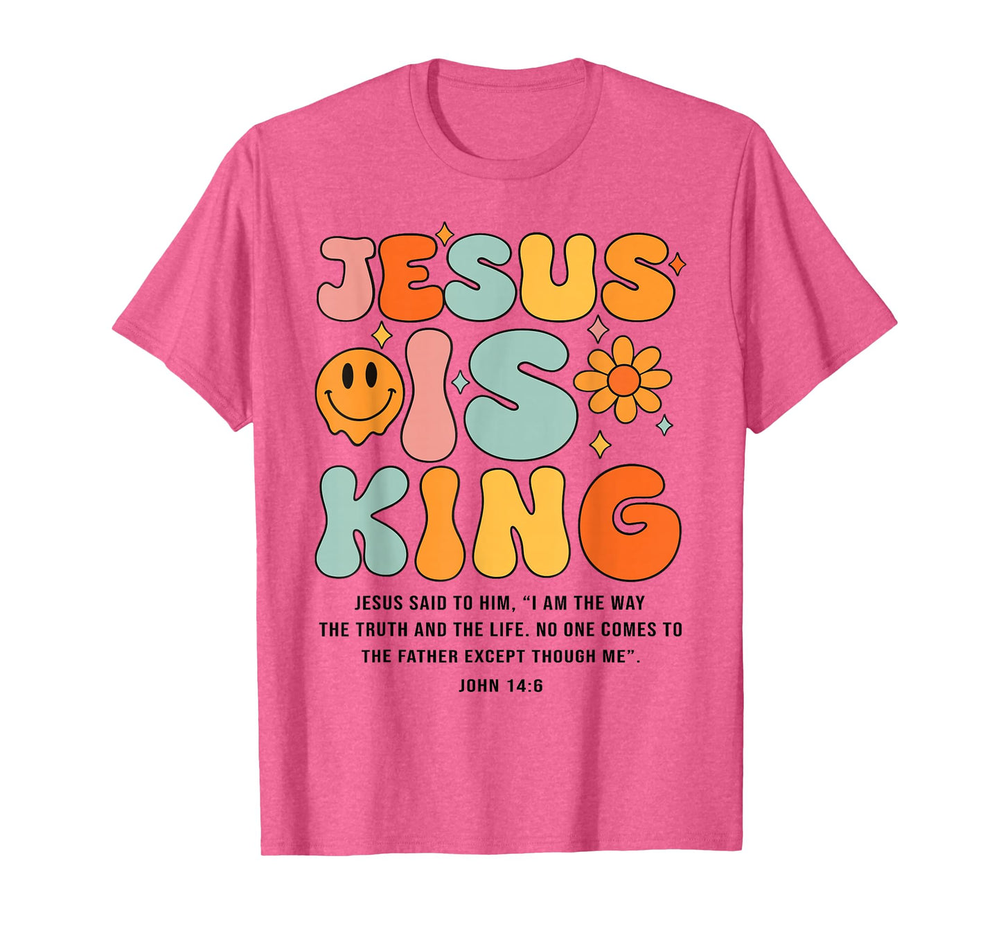 Jesus is King Christian Cross God Faith Bible Religious Pray T-Shirt