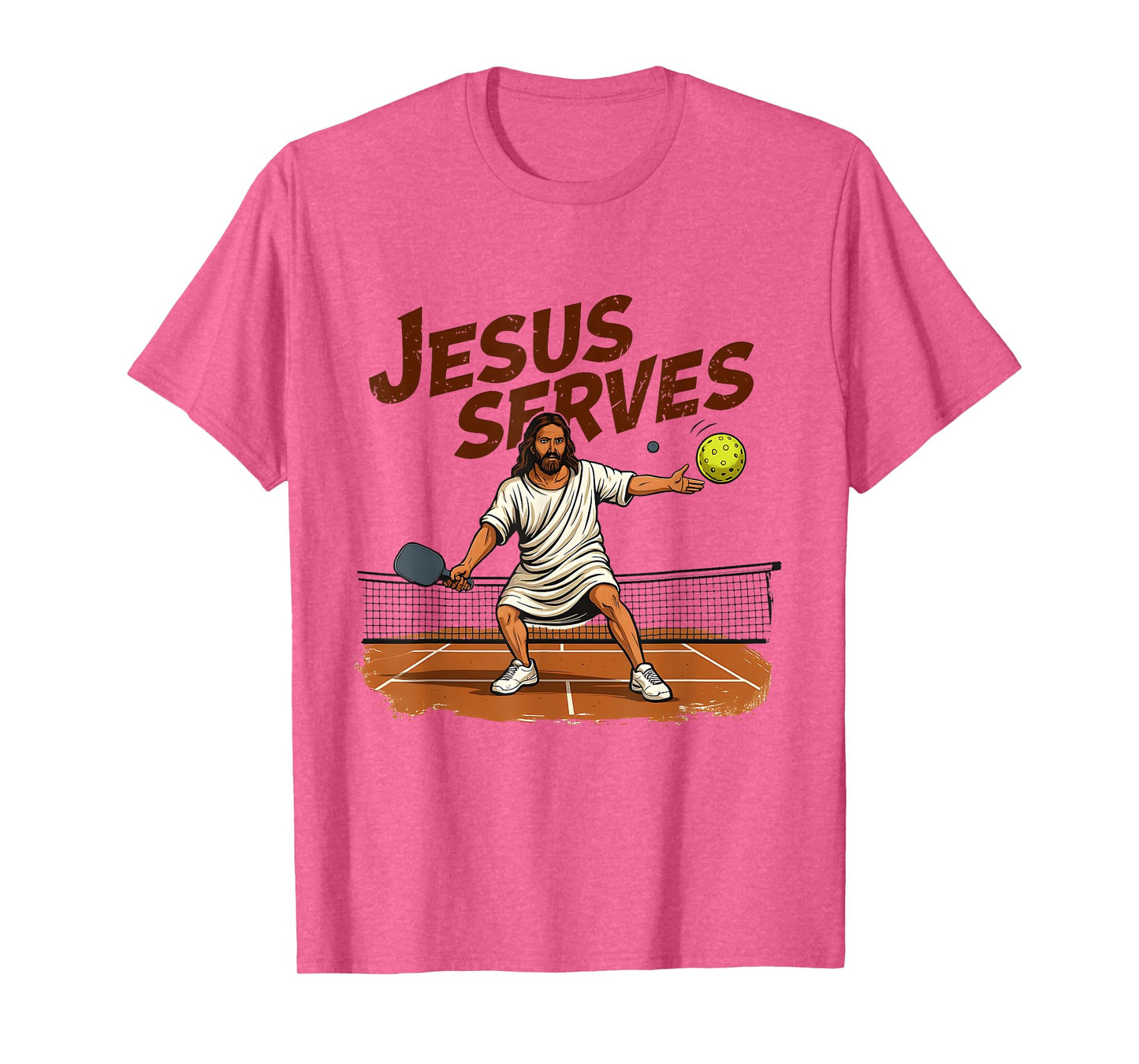 Jesus Serves Pickleball Savior Sport Christian Men Women T-Shirt