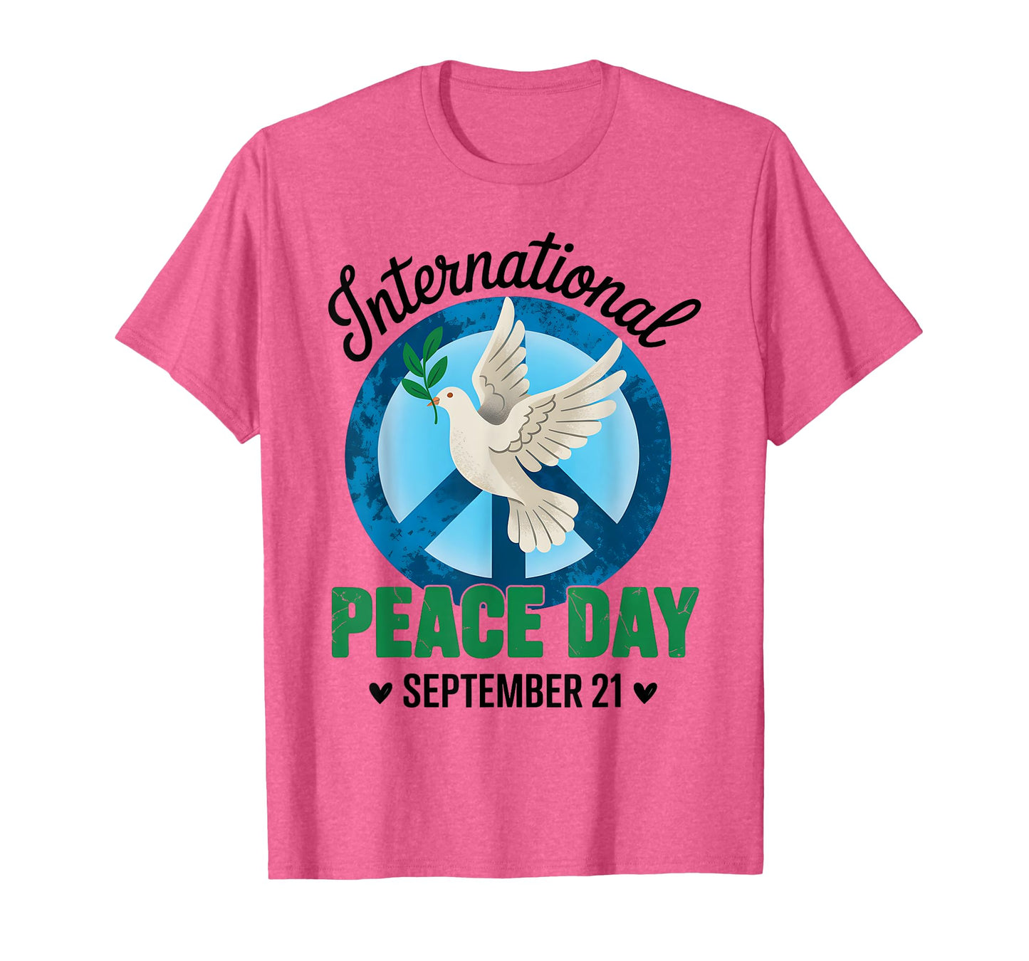 Groovy International Peace Day World Day of Peace Peace Bird T-Shirt