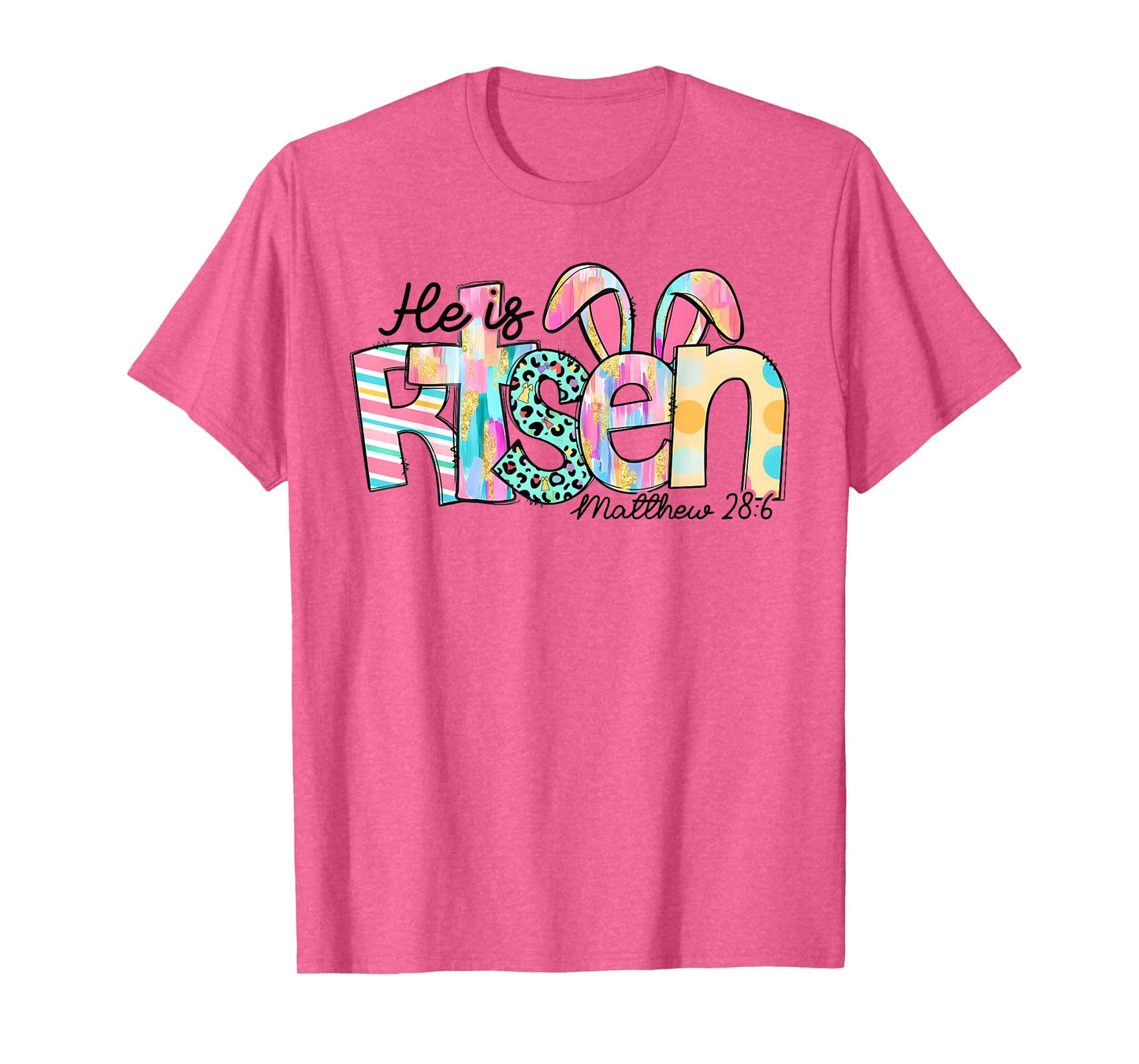 He is Risen Jesus Christian Happy Easter Kids Women Girls T-Shirt
