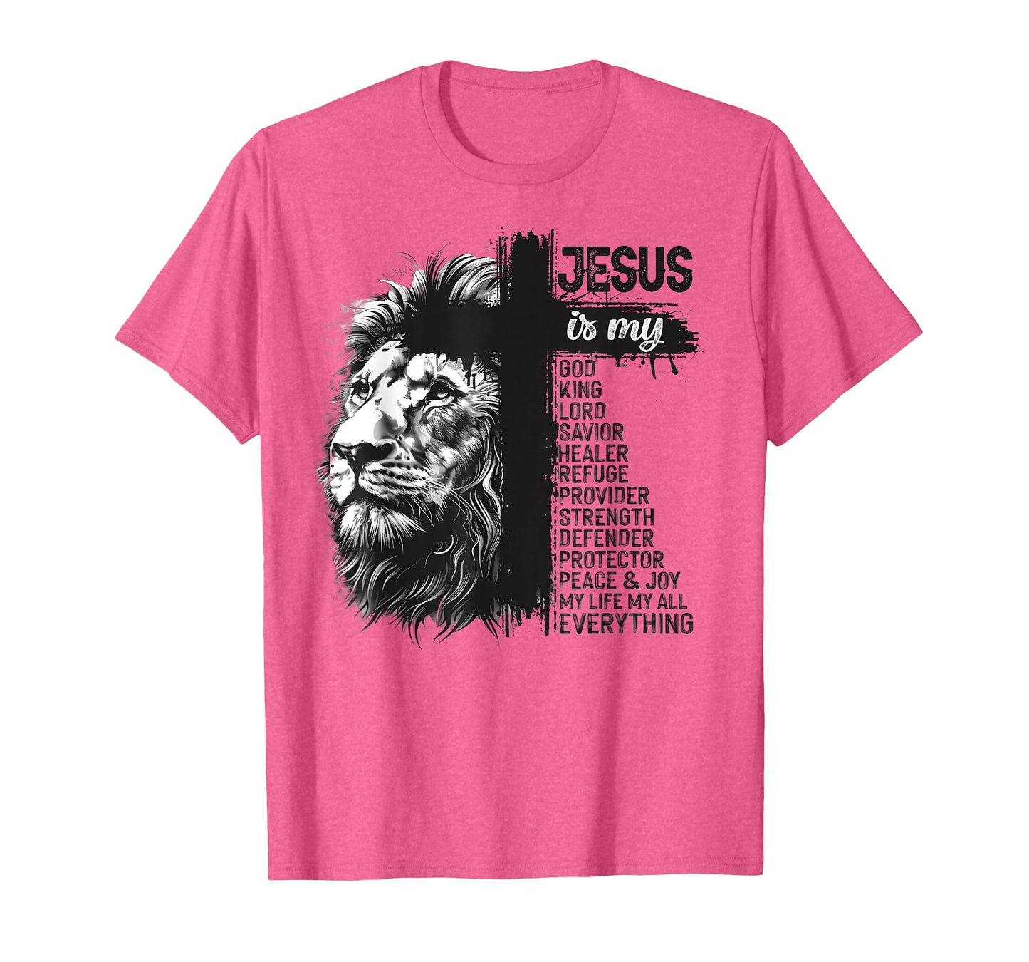 Lion Cross Christian Christ Jesus is My God King Lord Savior T-Shirt
