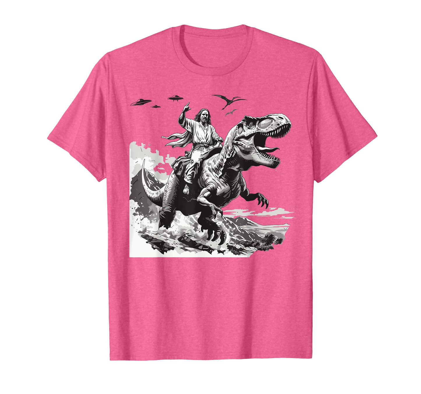 Jesus riding a dinosaur christian Religious motives funny T-Shirt