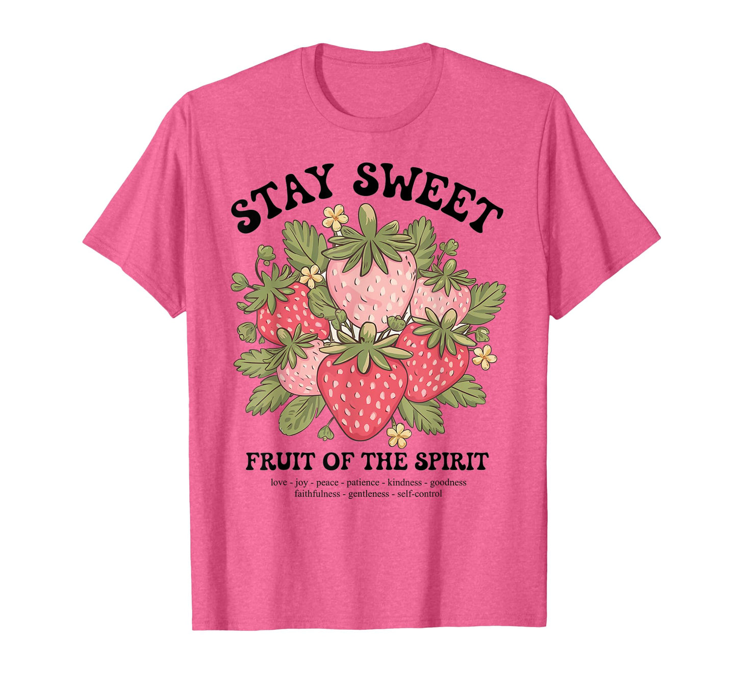 Fruit of Spirit Strawberry Boho Trendy Christian Church Crew T-Shirt