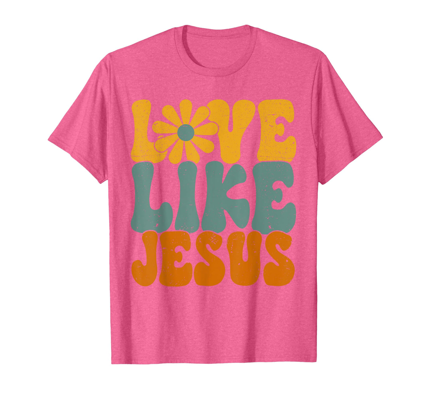 Christian Retro Love Like Jesus Religious Faith God 70s T-Shirt