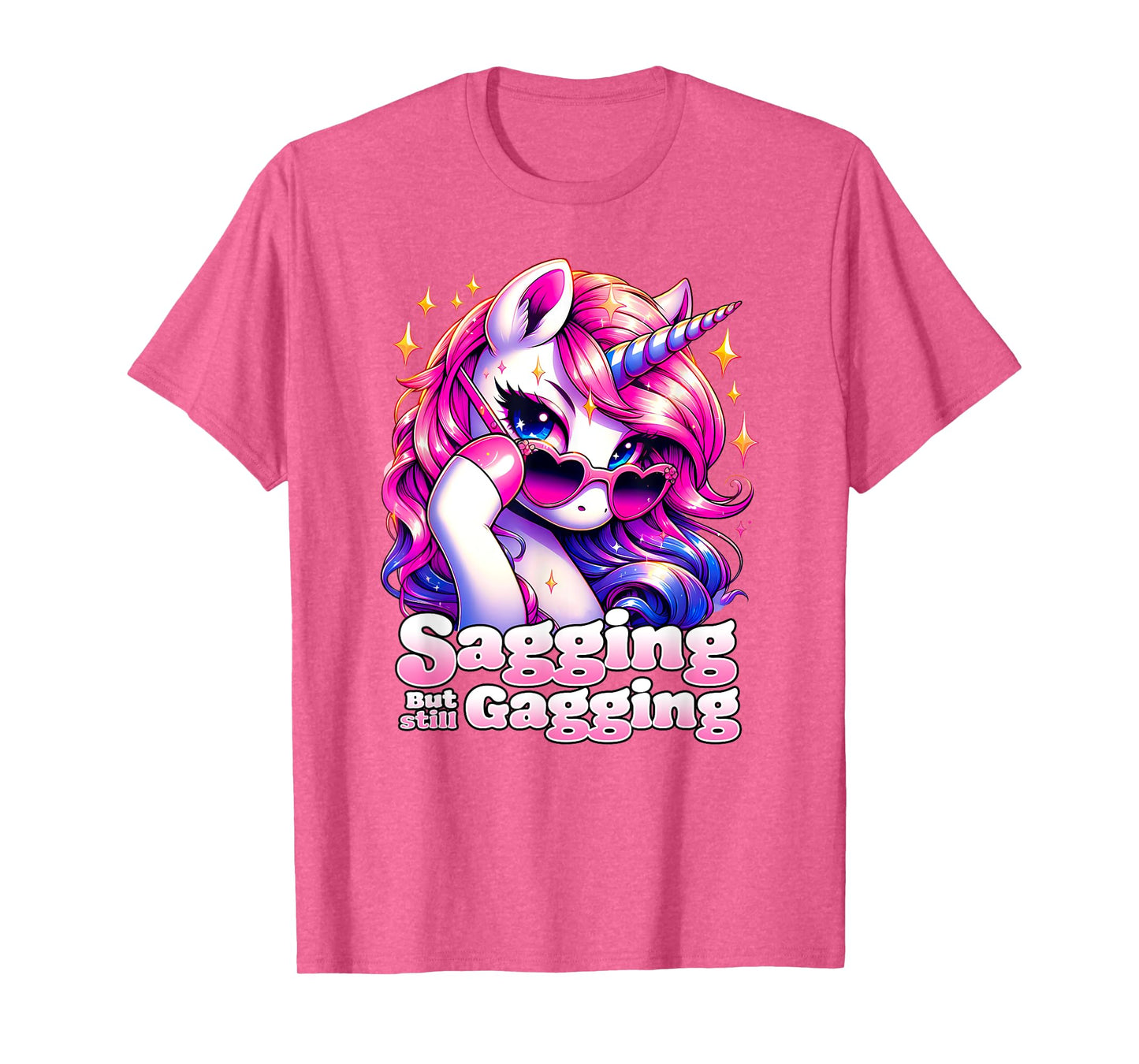 SAGGING BUT STILL GAGGING Funny Unicorn Inappropriate Old T-Shirt