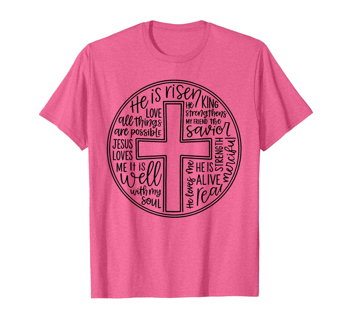 Jesus He is Risen Christian Cross God Faith Minimal Bible T-Shirt