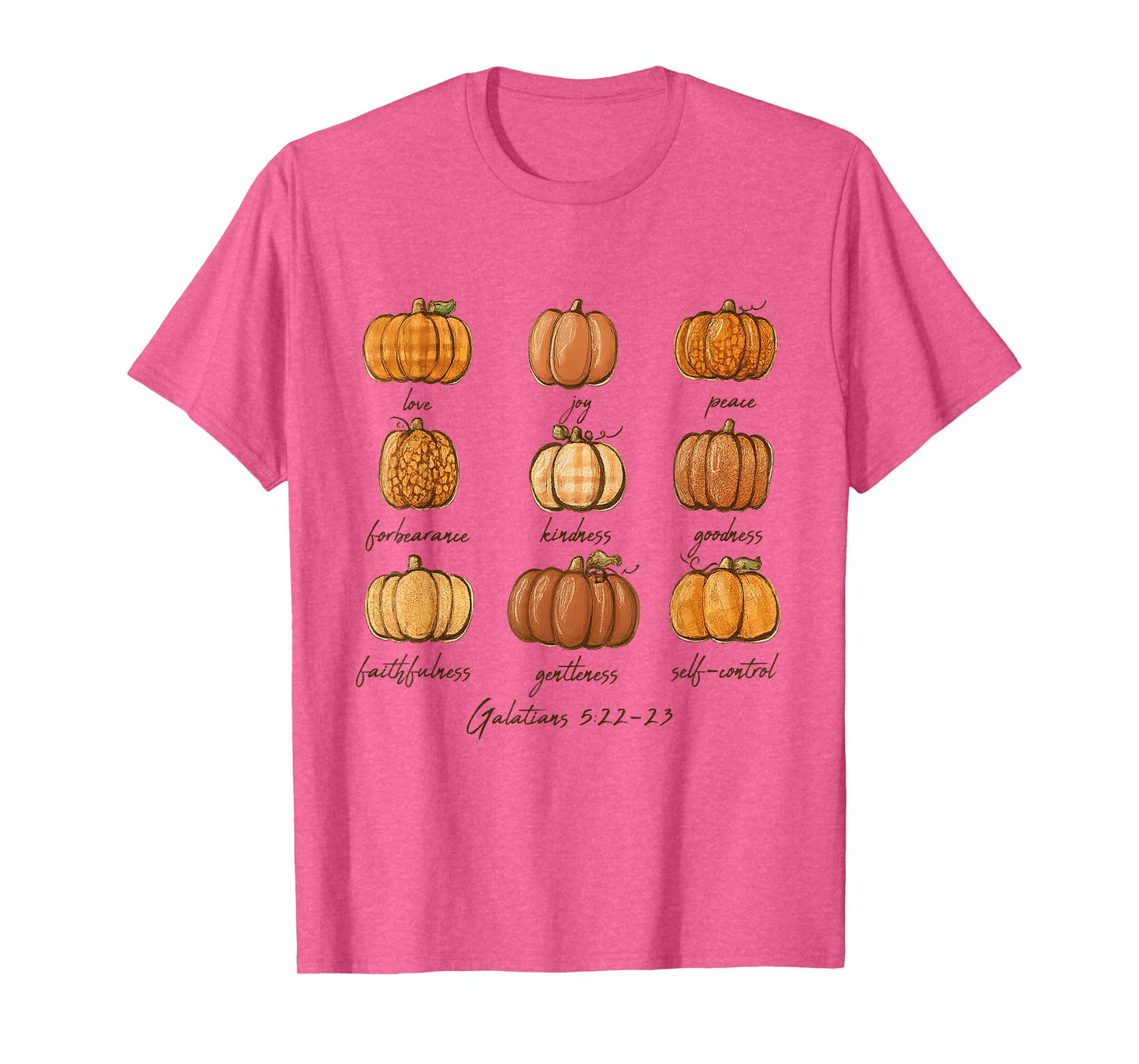 Galatians 5.22-23 Christian Pumpkin Halloween Bible Verse T-Shirt