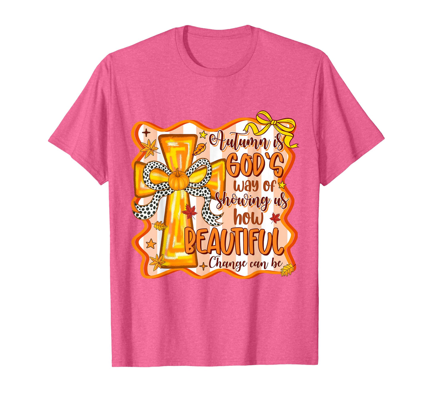 Thanksgiving Christian Fall Autumn God Coquette Thankful Bow T-Shirt