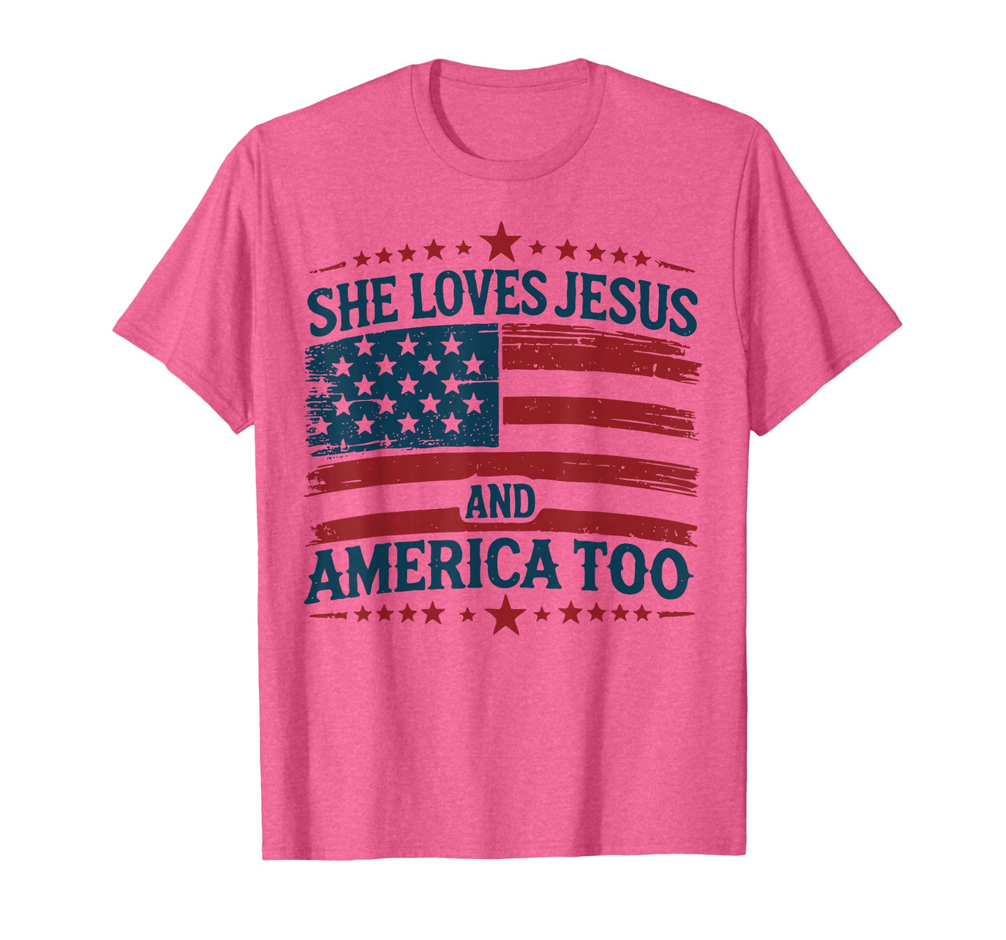 She Loves Jesus And America Too Christian 4th Of July T-Shirt