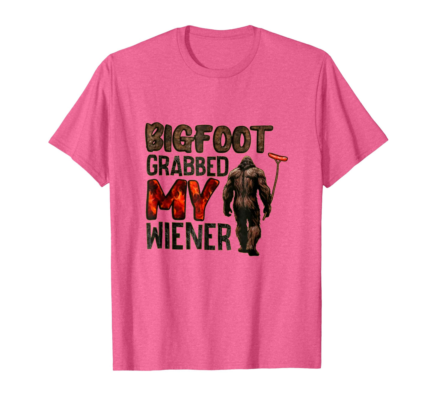 Funny retro bigfoot, Bigfoot Grabbed My Wiener design T-Shirt