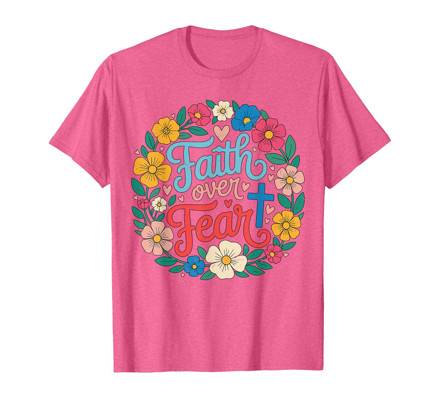 Girl Faith Over Fear Jesus Boho Christian Toddler Sister Mom T-Shirt