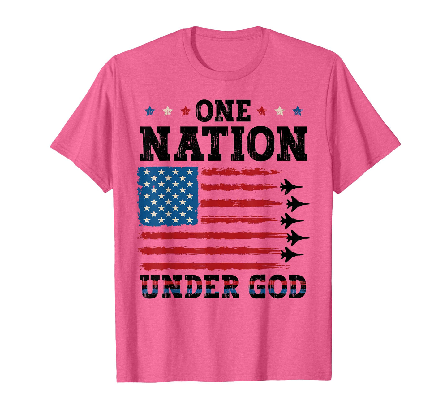4th of July US Flag One Nation Under God Patriotic Christian T-Shirt