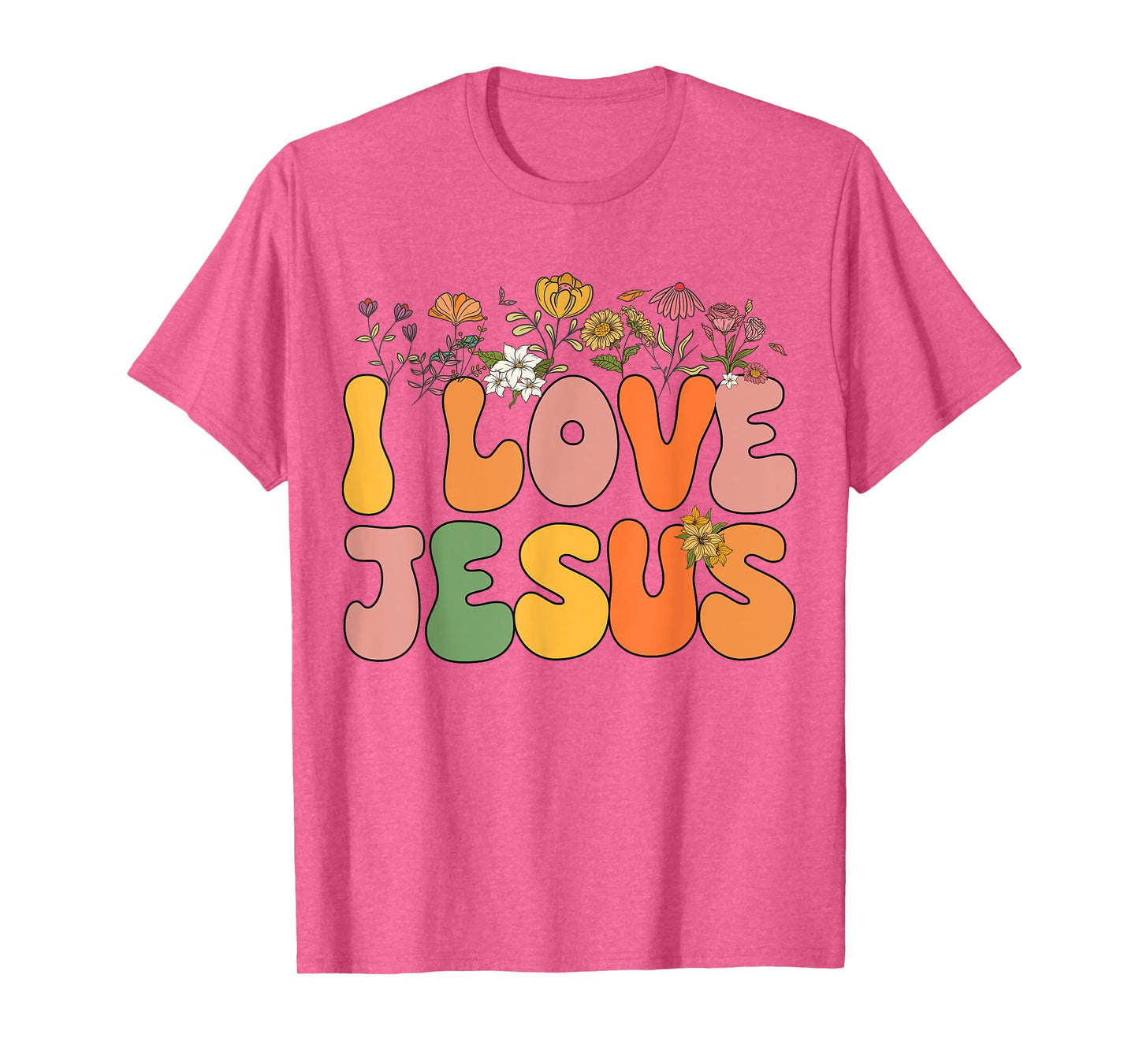 Girls I Love Jesus-Shirt Groovy Women Kids Toddler Christian T-Shirt
