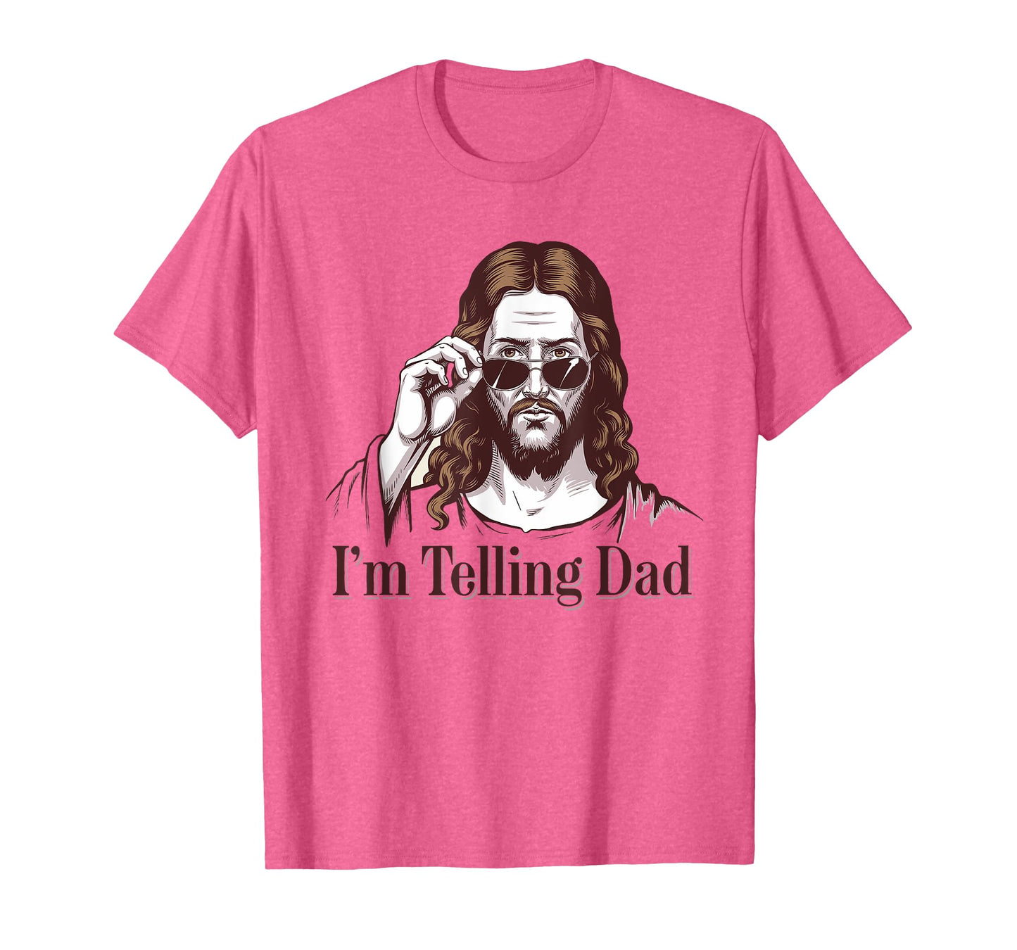 Funny I'm Telling Dad Retro Religious Christian Jesus T-Shirt