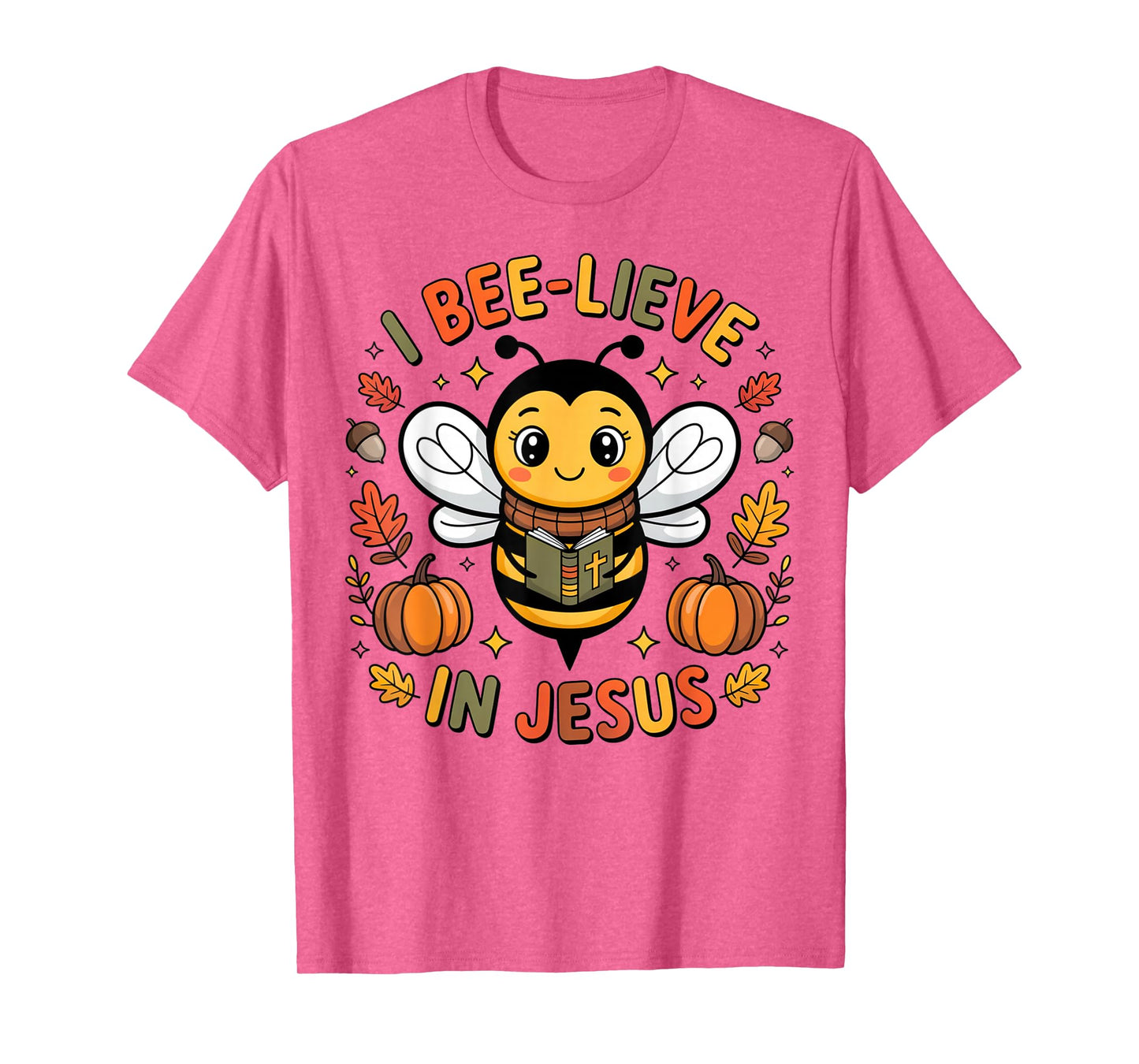 I Bee-Lieve in Jesus Fall Christian Thanksgiving Squad Kids T-Shirt