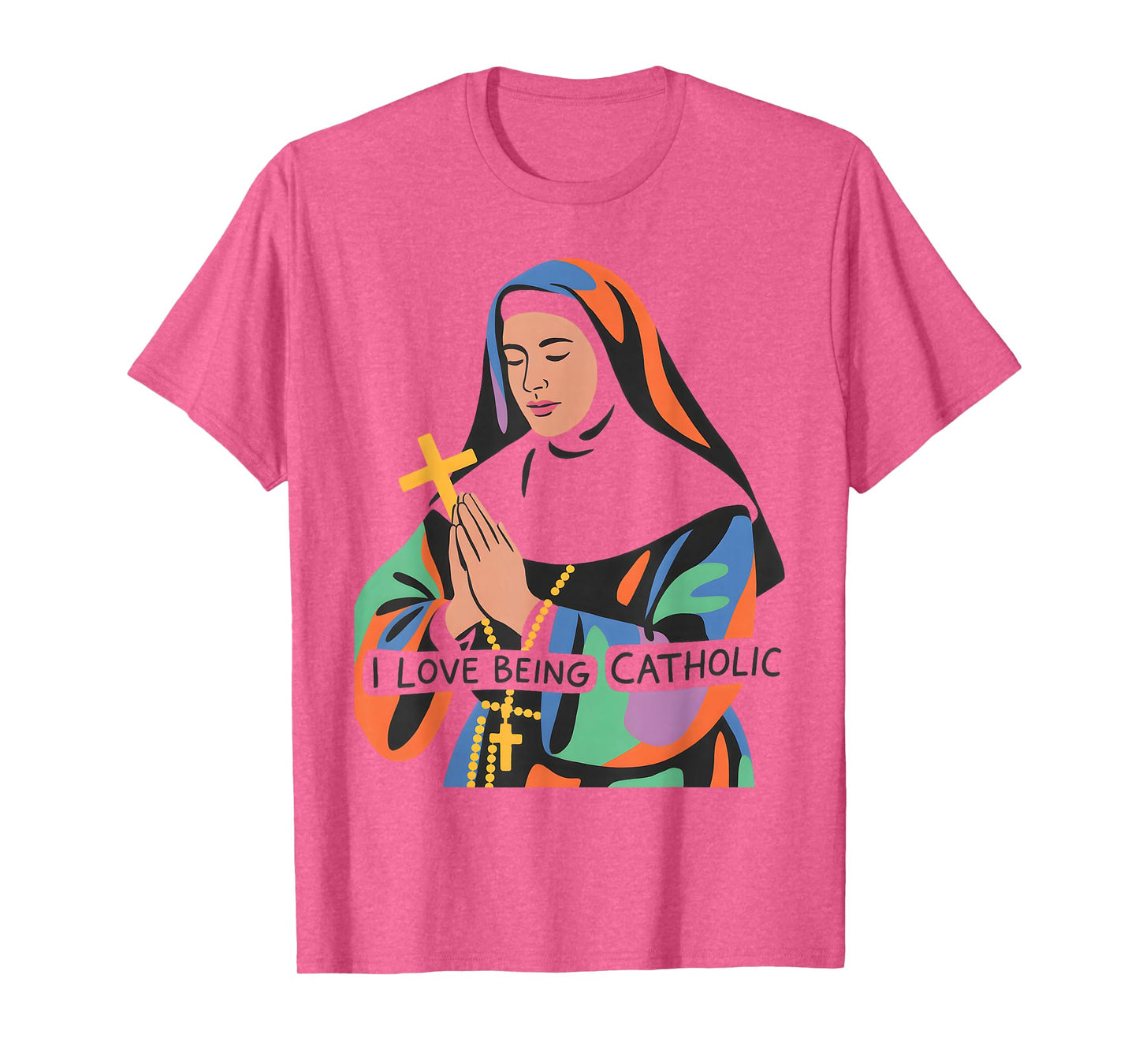 Catholic Faith Prayer Cross Devotion Spiritual Design T-Shirt