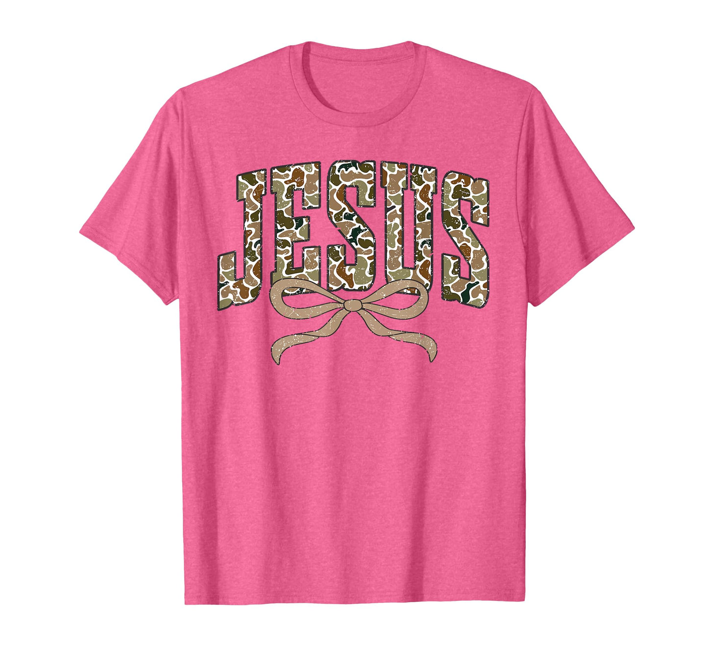 Retro Camo Jesus Coquette Camouflage Christian Bible Verses T-Shirt