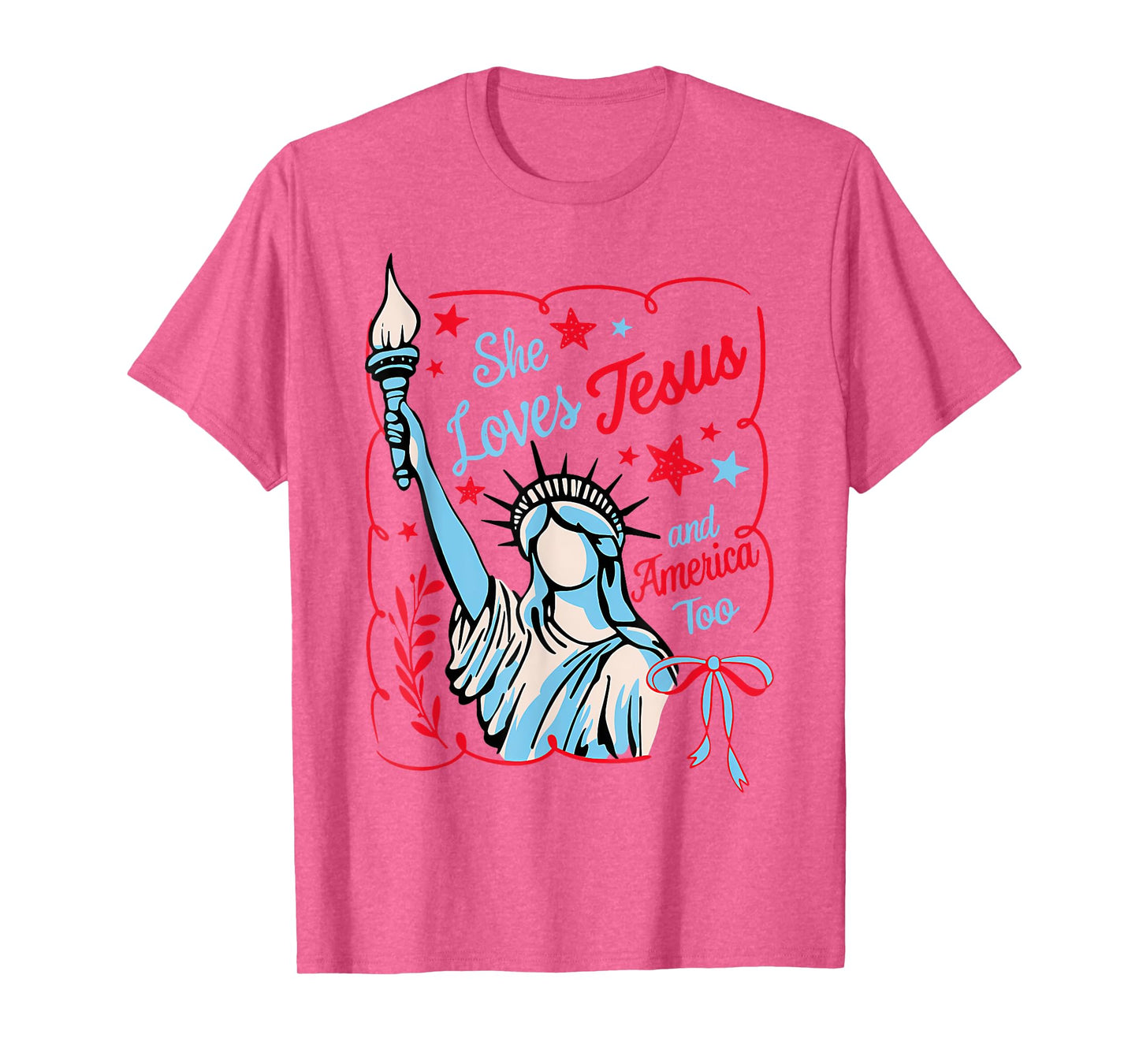 She Loves Jesus And America Too 4th Of July Women T-Shirt