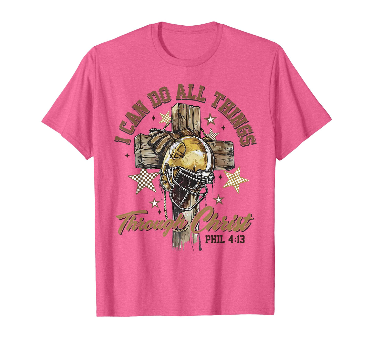 I Can Do All Things Through Christ Christian Football Cross T-Shirt