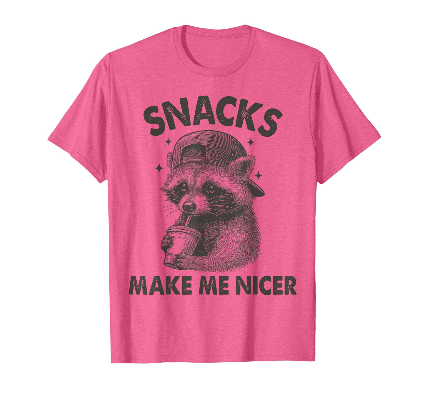 Funny Animal Sarcastic Saying Raccoon Snacks Make Me Nicer T-Shirt