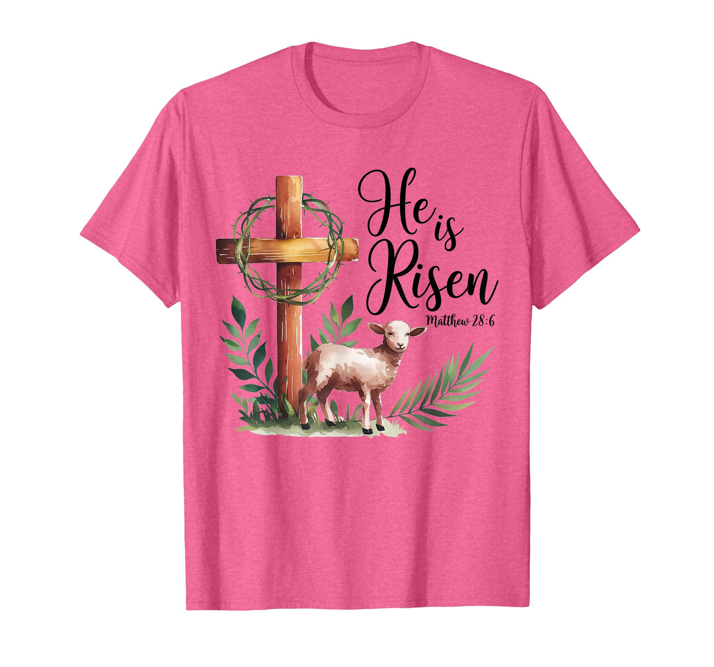 True Easter He is Risen Lamb Crown of Thorn Cross Palm Jesus T-Shirt