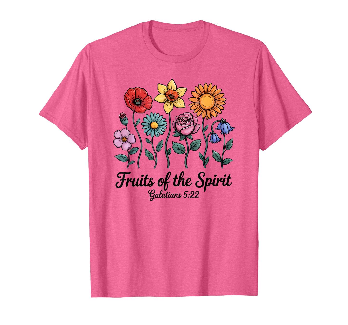 Bible Verse Christian Galatians 5:22 Scripture Floral T-Shirt