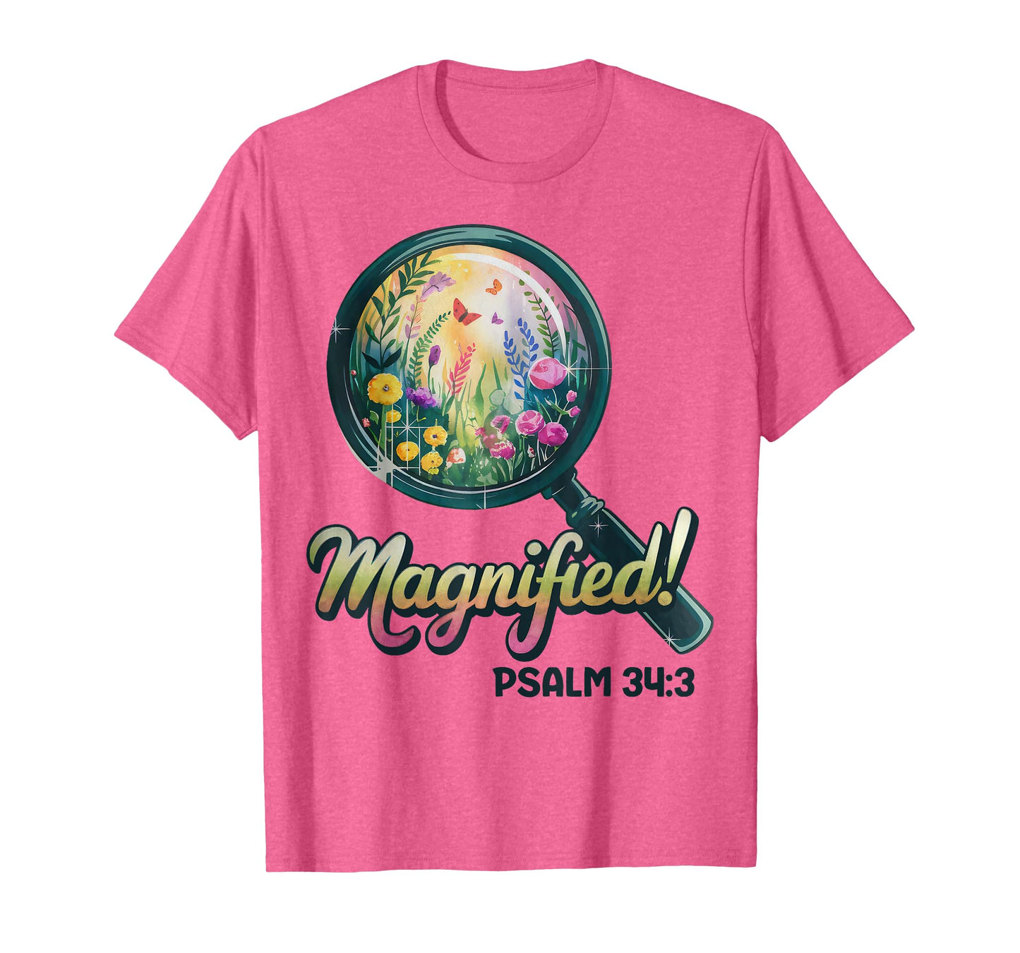 Magnified Psalm 34:3 VBS 2025 Bible School Christian T-Shirt