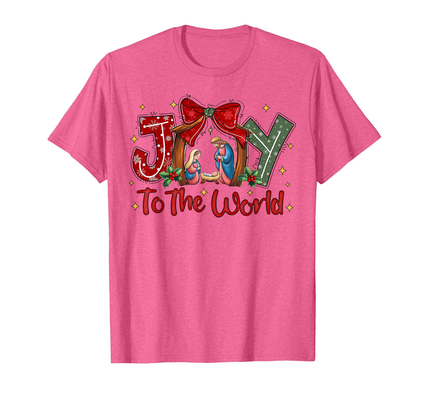 Joy to the World Christmas Christian Nativity Scene T-Shirt