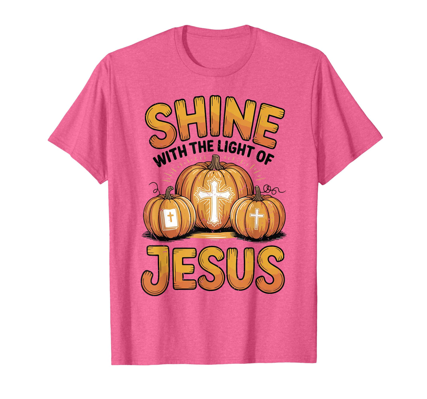 Kids Shine with The Light of Jesus Funny Christian Halloween T-Shirt