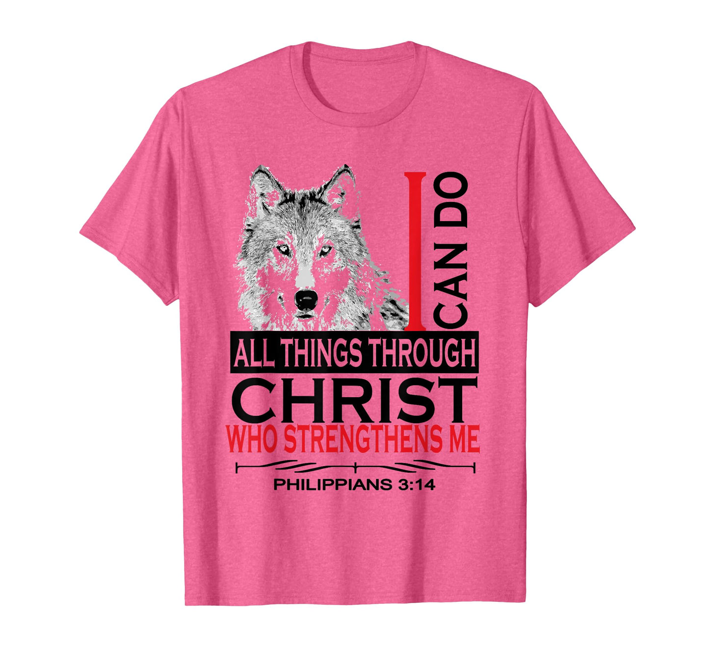Philippians 4:13 Christian Bible Verses Cool Wolf Men Women T-Shirt