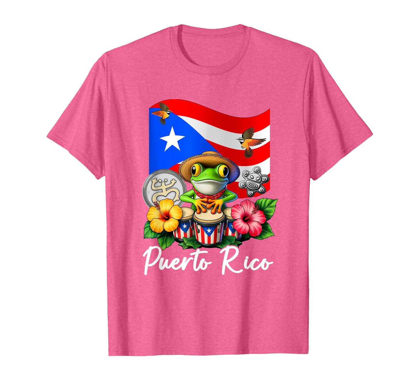 Funny Boricua Coqui Frog Taino Puerto Rico Puerto Rican Flag T-Shirt