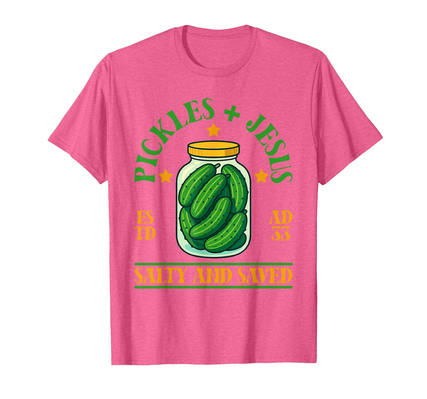 Pickles and Jesus Salty and Saved Funny Pickles Lover T-Shirt