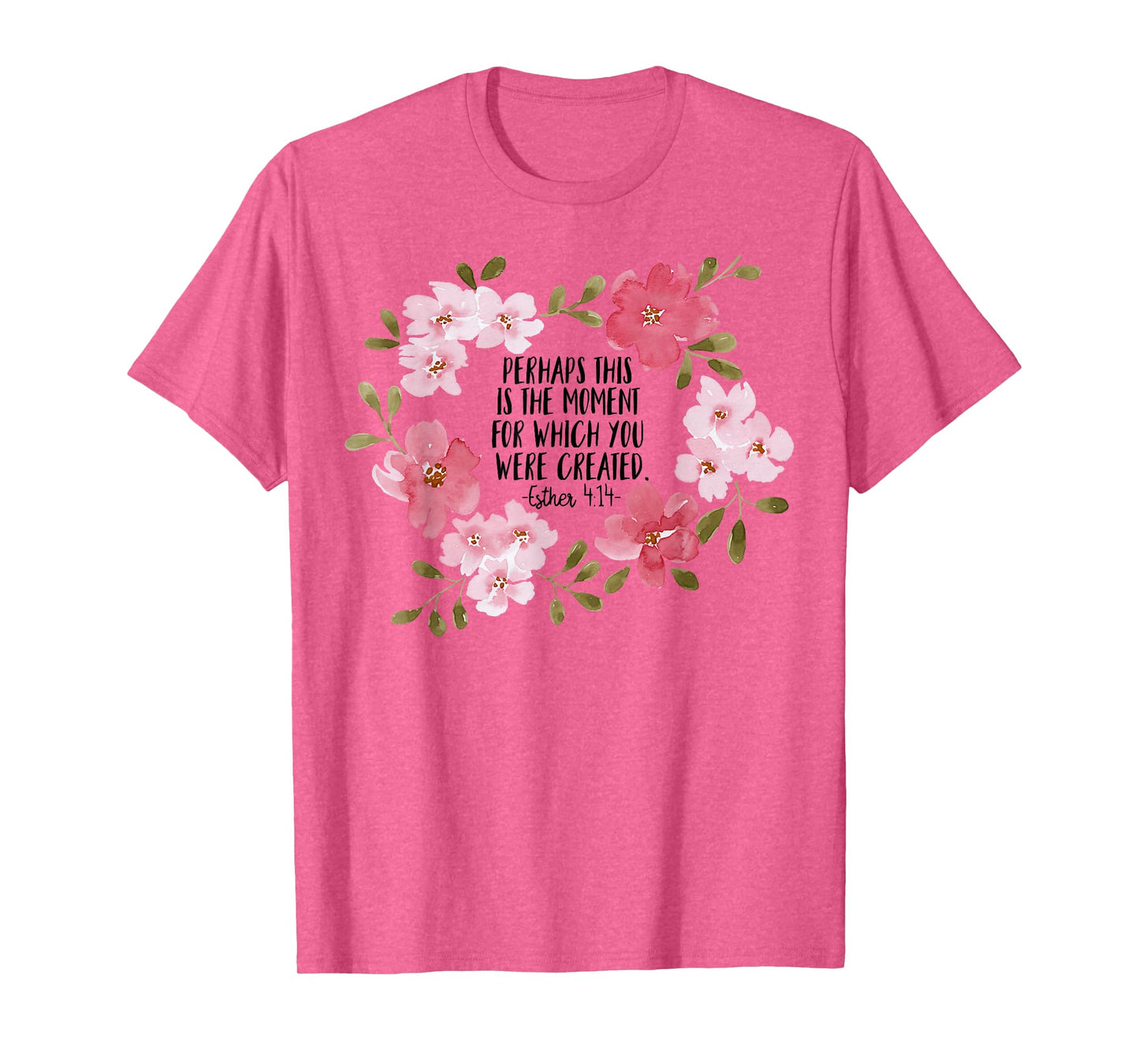 Esther 414 Flower Religious Jesus Faith Cross Women T-Shirt