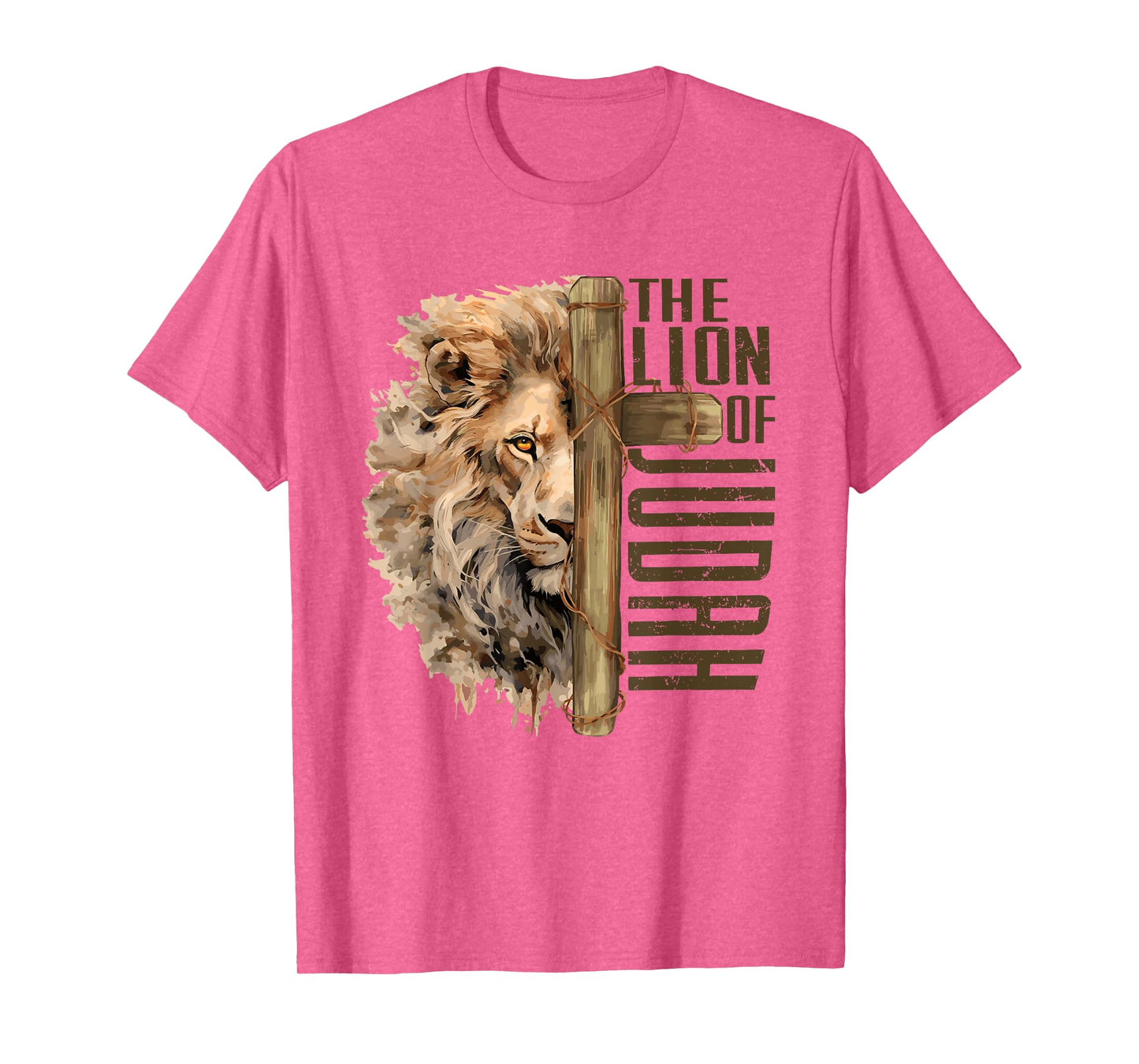 Religion Jesus Christ Revelation 5:5 Lion and Lamb Christian God Faith Cross Jesus Is The Lion Of Judah T-Shirt