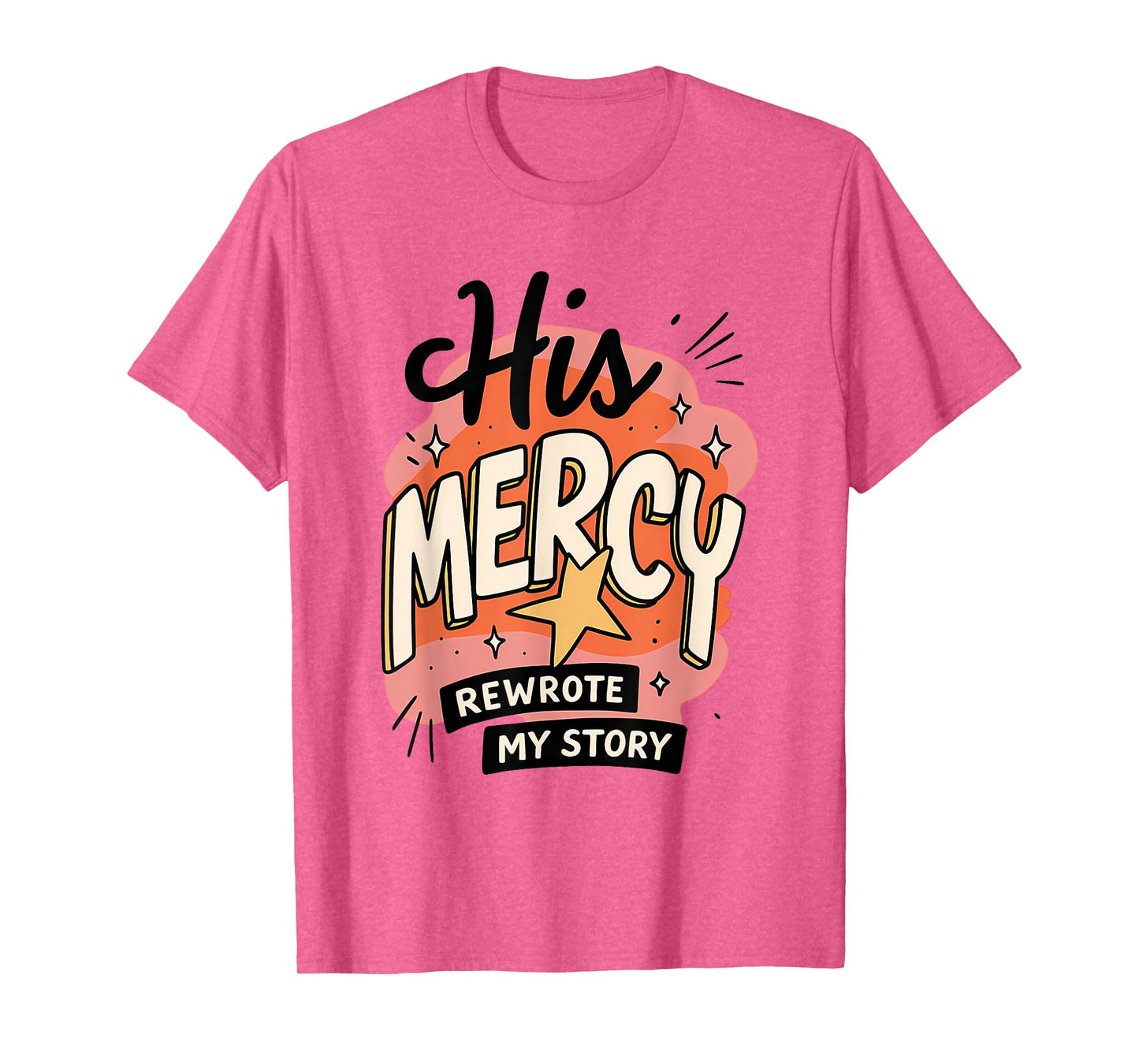 His Mercy Rewrote My Story Bible Verse Boho Christian T-Shirt