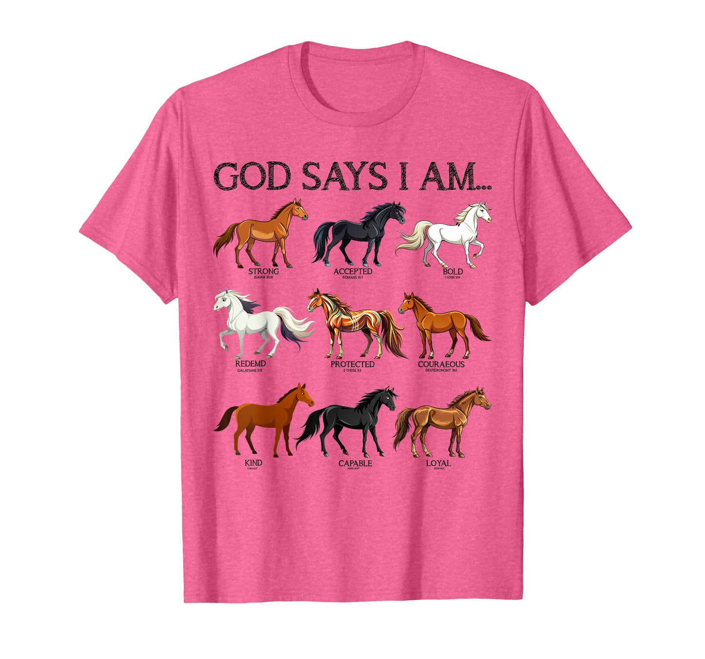 Girl God Says I Am Horses Cute Christian Teen Toddler Sister T-Shirt