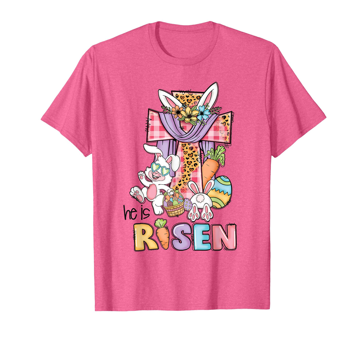 He is Risen Floral Cross Vintage Happy Easter Day T-Shirt